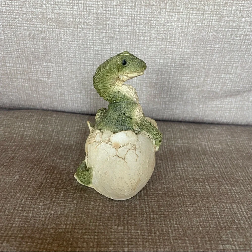 Green Reptile Hatching Figurine
